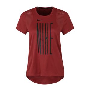 NIKE Funkční tričko 'W NK RUN TOP SS GX'  červená / černá