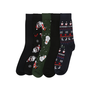 JACK & JONES Ponožky 'COOL SNOW'  námořnická modř / černá / tmavě zelená / bílá / červená