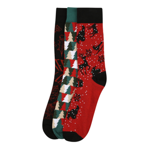 JACK & JONES Ponožky 'TREE'  červená / zelená / černá / bílá