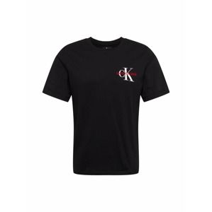 Calvin Klein Jeans Tričko 'MONOGRAM EMBRO REG CHEST'  černá