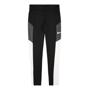 NIKE Sportovní kalhoty 'TROPHY'  černá / bílá / šedá