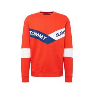 Tommy Jeans Mikina  námořnická modř / světle červená / bílá