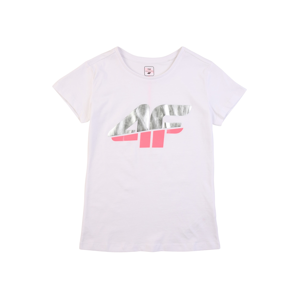 4F Funkční tričko  bílá / pink / stříbrná