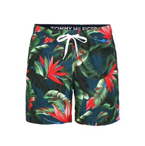 Tommy Hilfiger Underwear Plavecké šortky 'MEDIUM DRAWSTRING-PRINT'  zelená