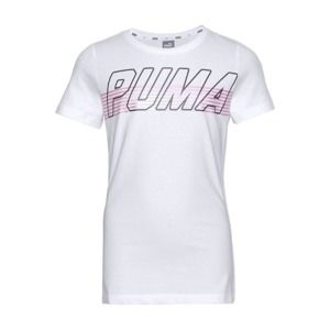 PUMA Tričko 'Alpha'  bílá / růžová / černá