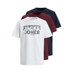 Jack & Jones Junior Tričko 'Hero'  bílá / námořnická modř / tmavě červená / černá