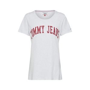Tommy Jeans Tričko  světle šedá / červená