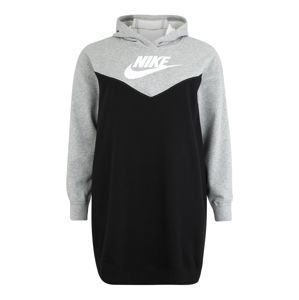 Nike Sportswear Šaty 'W NSW HRTG HOODY DRESS SB PLUS'  šedá / černá