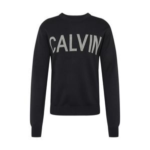 Calvin Klein Jeans Mikina 'CALVIN'  šedá / černá