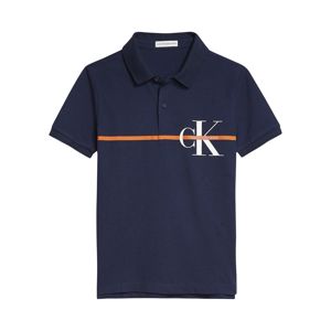Calvin Klein Jeans Tričko  oranžová / bílá / tmavě modrá