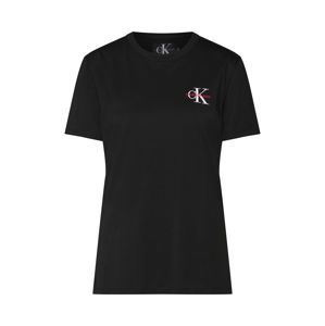 Calvin Klein Jeans Tričko 'MONOGRAM EMBROIDERY STRAIGHT'  černá