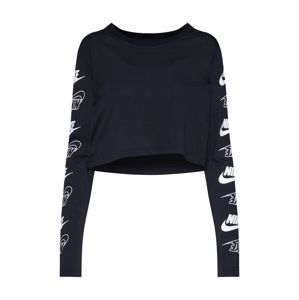 Nike Sportswear Tričko 'FUTURA FLIP CROP'  černá / bílá