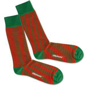 DillySocks Ponožky 'Green Liner'  zelená / červená