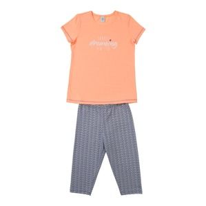 SANETTA Pyžamo  šedý melír / oranžová