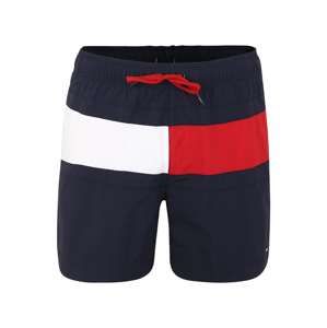 Tommy Hilfiger Underwear Plavecké šortky 'MEDIUM DRAWSTRING'  bílá / námořnická modř / červená