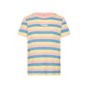 WRANGLER Tričko 'Regular Rib Tee'  světlemodrá / žlutá / pink