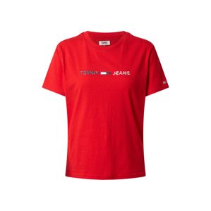 Tommy Jeans Tričko  červená / bílá / marine modrá