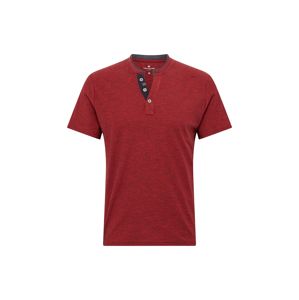 TOM TAILOR Tričko 'basic yd henley T-Shirt 1/2'  námořnická modř / červená