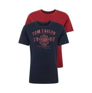 TOM TAILOR Tričko  tmavě modrá / tmavě červená