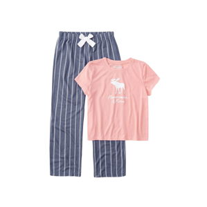 Abercrombie & Fitch Pyžamo  růžová / bílá / chladná modrá