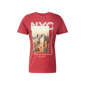 JACK & JONES Tričko 'COOL CITY'  mix barev / rezavě červená