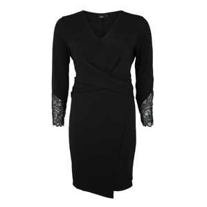 Zizzi Koktejlové šaty 'EPAULINE, L/S, DRESS'  černá