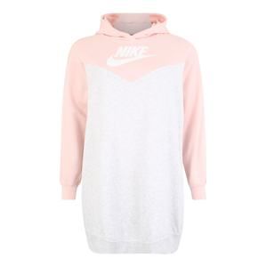 Nike Sportswear Šaty 'W NSW HRTG HOODY DRESS SB PLUS'  růžová / bílá