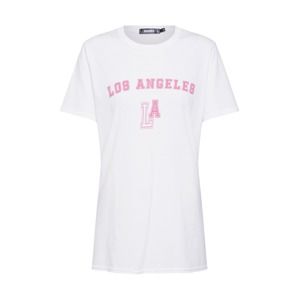 Missguided Tričko 'LOS ANGELES'  pink / bílá