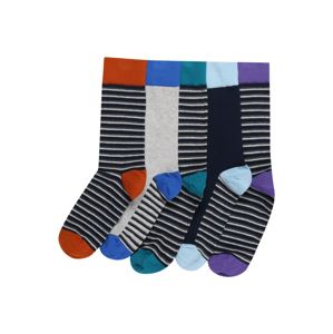 BURTON MENSWEAR LONDON Ponožky '5 Pack Stripe Socks'  námořnická modř