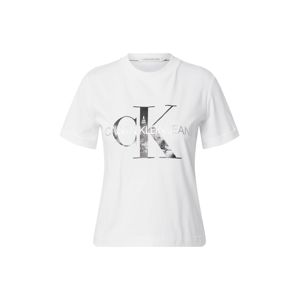Calvin Klein Jeans Tričko 'New York'  bílá / stříbrná / tmavě šedá