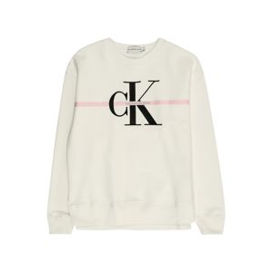Calvin Klein Jeans Mikina  růžová / černá / barva bílé vlny