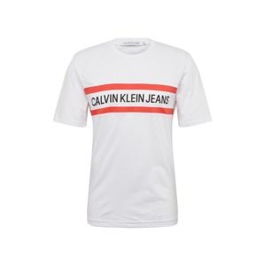 Calvin Klein Jeans Tričko  bílá / korálová / černá