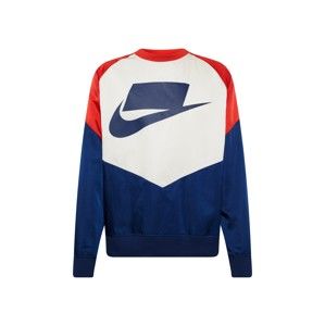Nike Sportswear Mikina  červená / krémová / tmavě modrá