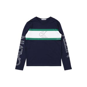 Calvin Klein Jeans Tričko 'LOGO COLOUR BLOCK LS'  námořnická modř