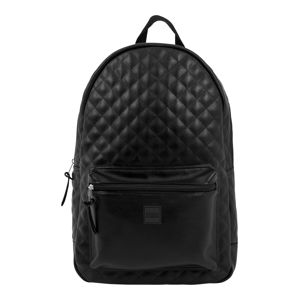 Urban Classics Batoh 'Diamond Quilt Leather Imitation Backpack'  černá