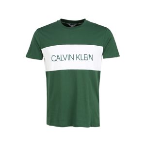 Calvin Klein Swimwear Tričko  bílá / tmavě zelená