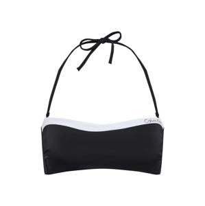 Calvin Klein Swimwear Horní díl plavek 'BANDEAU-RP'  černá / bílá