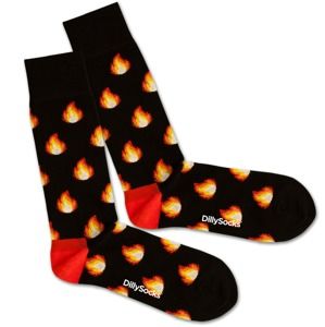 DillySocks Ponožky 'Fire Flames'  žlutá / červená / černá