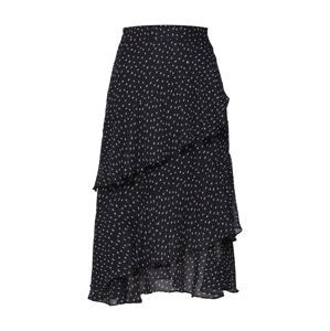 Missguided Sukně 'Irregular Spot Layered Skirt Black'  černá / bílá