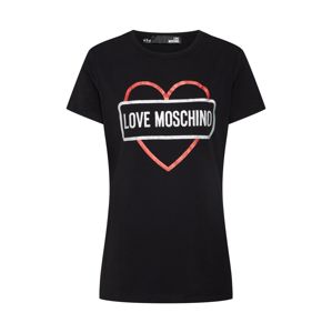 Love Moschino Tričko  červená / černá / stříbrná