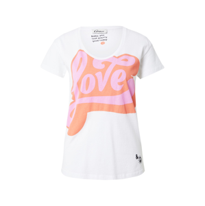 Grace Tričko 'LOVE'  bílá / pink / oranžová