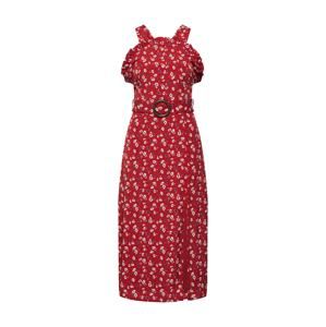 Fashion Union Letní šaty 'KOGER'  červená / bílá
