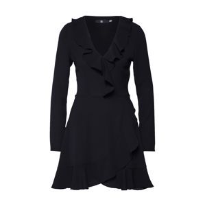 Missguided Letní šaty 'LONG SLEEVE RUFFLE TEA DRESS'  černá