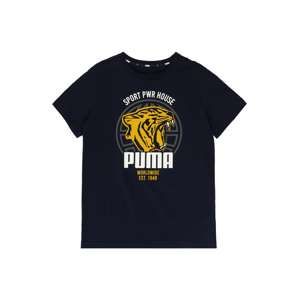 PUMA Funkční tričko 'Alpha Graphic'  námořnická modř / hořčicová / bílá