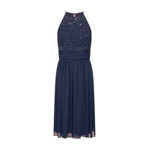 STAR NIGHT Koktejlové šaty 'short dress (005 long version) chiffon & rhinestones'  námořnická modř