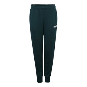 PUMA Sportovní kalhoty 'ESS+ No1 Pants TR cl'  tmavě zelená / bílá