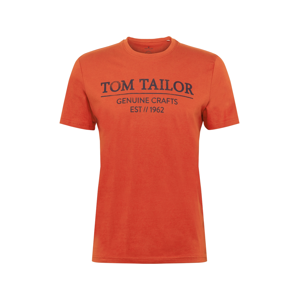 TOM TAILOR Tričko  tmavě oranžová / černá