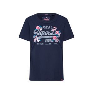 Superdry Tričko  námořnická modř / růžová