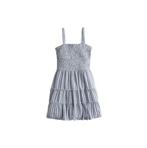 HOLLISTER Letní šaty 'DTC SMOCKED TIER BARE SH DRESS 4CC'  bílá / světlemodrá