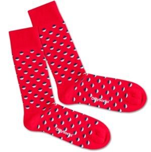 DillySocks Ponožky 'Red Boccia Field'  modrá / červená / bílá